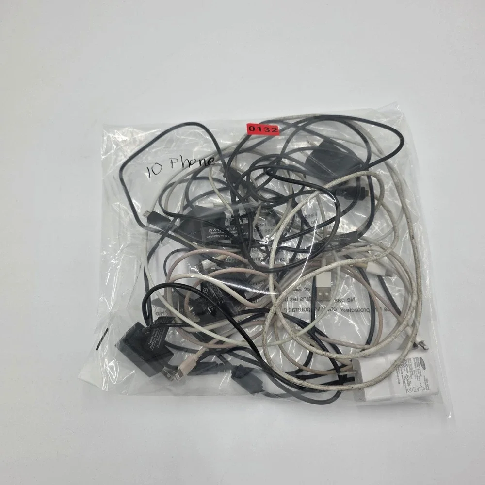 Lot of 10 Phone Chargers‎ Cables Adapters Mixed Brands White Black